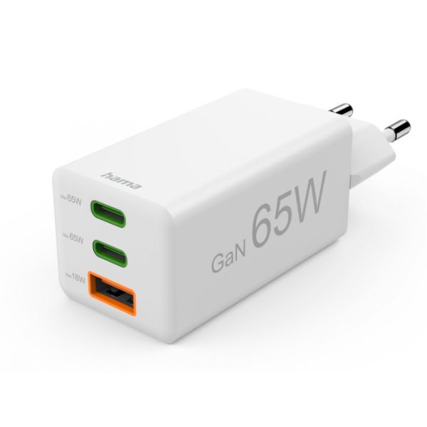 Hama univerzális hálózati töltő, USB Type-C , PD, 65W, fehér (201996)
